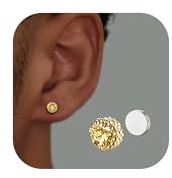 SLLAISS Pendientes de Iman para Hombre Mujer Pendientes Magnéticos | Circonia Cúbica 5/6.5/8mm Non Piercing Magnetic Earrings Clip on Studs Fake Piercing Ear Pendiente Iman Plata Black Oro
