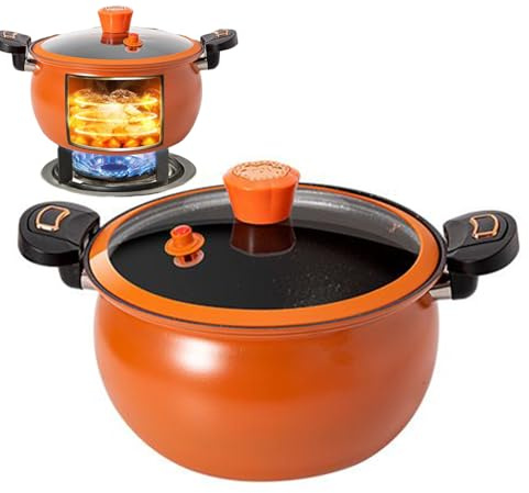 Pentola a pressione | Pentola per la cucina | Pentola a pressione antiaderente con coperchio trasparente per cucinare stufare zuppe in cucina