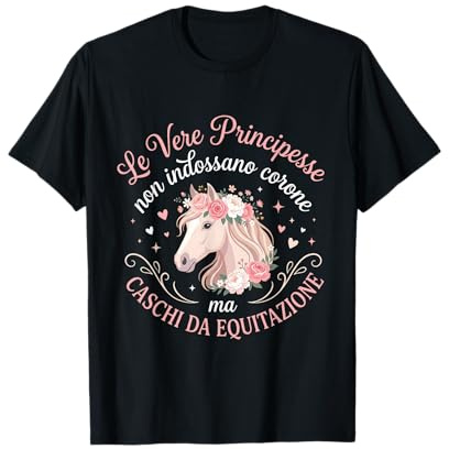 Divertente Le Vere Principesse Indossano caschi Equitazione Maglietta