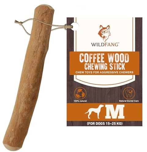 Wildfang® Coffee Wood Dog Chew Medium - Durable Dog Toys for Aggressive Chewers, Dental Stick for Teething Puppy, Training for Chewing Muscles, Coffee Tree Sticks for Medium Dogs (15-25kg)