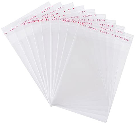 Flachbeutel Transparent Größe 17x22 cm Selbstklebende Plastiktütchen Durchsichtige Selbstschließende Zellophantüten mit Peel & Seal Verschluss (1000, 17 x 22 cm)