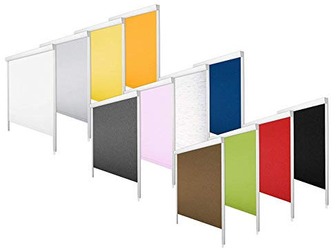 Tenda a rullo oscurante, con cassetta e listelli laterali, 100% Black Out termica, scelta MEGA, 18 misure, 12 colori, senza fori (grigio chiaro, 50 x 200 cm)