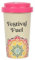 Gifts with a Purpose 400ml (14 fl. oz) Plant Based Travel Mug - 'Festival Fuel' Mandala Design