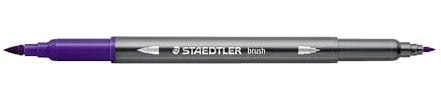 STAEDTLER Watercolour Design Journey 3001-60 Double Fibre Tip Pens Blue Violet Fine Tip and Flexible Brush Tip Water-soluble 10 Blue Purple Felt Tip Pens