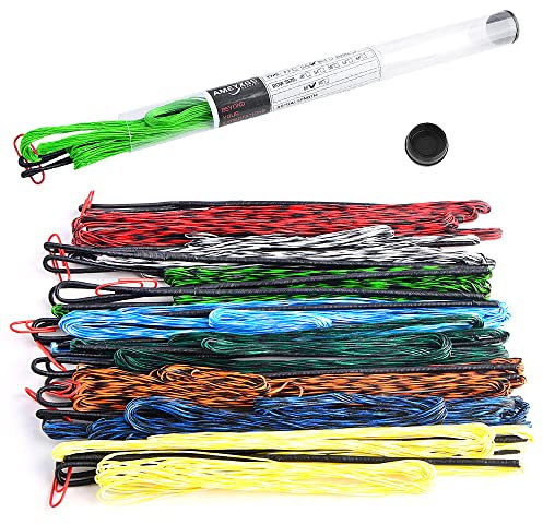 SHARROW Bogenschießen Dacron Bogensehne Handgemachte Ersatz Bogensaiten 16 Stränge Bogenschnur für 68 70 Zoll Recurve Bogen Langbogen (Grün, AMO 68/Aktuelle Bogensehnenlänge 164cm)