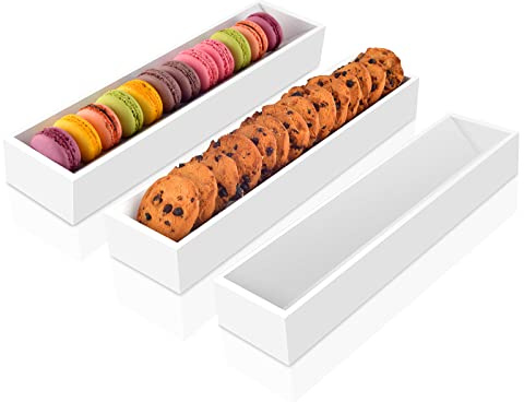 3 Pcs Wood Cracker Tray for Serving Cracker Dish Rectangular Cracker Holder for Serving Trays Holders for Crackers White Cracker Dish Cookie Display Tray for Countertop Home Wedding Events Parties