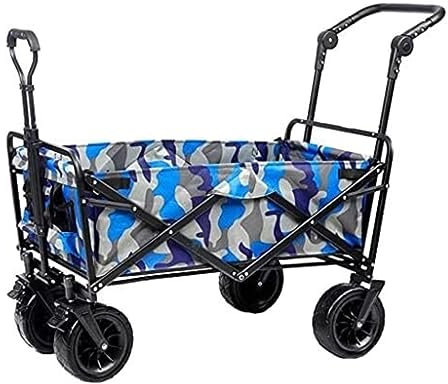 Faltbollerwagen Bollerwagen Handwagen Outdoor-Klappwagen, Zusammenklappbarer Campingwagen, 4-rädriger Gartenwagen, Tragbarer Angelwagen Für Picknick, Strand Faltwagen Strandwagen Transportwagen ( Colo