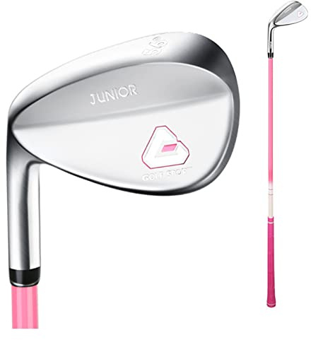 Golf Sand Wedge for Kids, Left Hand Golf Wedges, 56 Degree CNC Face Groove Golf Sand Rod, for Age 3-12 Children Boys Girls, 4.4, Pink