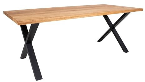 möbelando Esstisch >Montpellier< in Natur, Eiche-Massiv - 95x75x200cm (BxHxT)