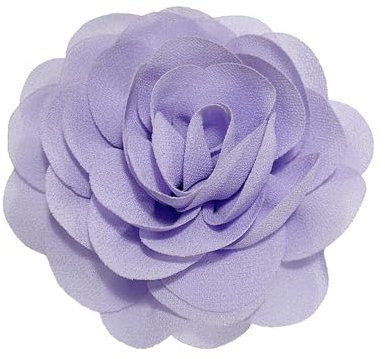 85mm Broches Délicates En Forme De Rose En Mousseline De Soie Faites à La Main En Tissu Épingles à Revers Pour Femmes Fête Banquet Robe Costume Vêtements Accessoires Bijoux Cadeaux (Violet)