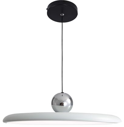 NICRX Lampadario Moderno UFO – Lampada a Sospensione LED 36W Dimmerabile,Altezza Regolabile con 3 Temperature di Colore,Plafoniera in Acrilico e Metallo per Sala da Pranzo,Soggiorno,Caffè (Bianco)