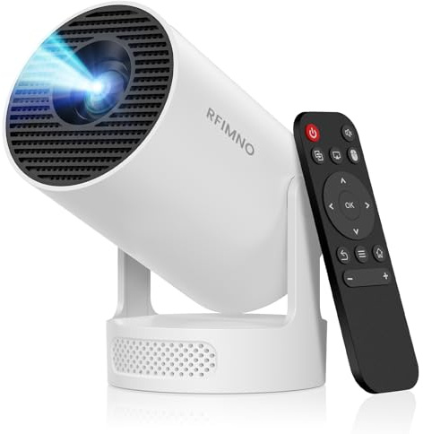 Mini-projektor, stöder 4K med Bluetooth 5.4 WIFI6, 5 watt ljudbashögtalare, 160 ANSI, Android 11, 210° rotation, automatisk Keystone-korrigering videoprojektor HY300 ULTRA