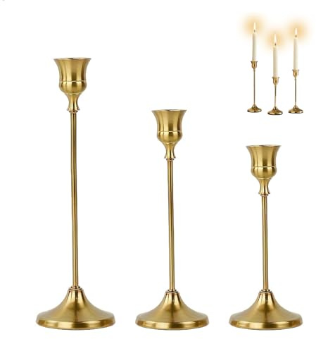 Candelabros para Velas,Candelabro en 3 Alturas Diferentes,Portavelas Decoracion para Cenas,Bodas,Decoración de Mesas,Decoración de Chimeneas,Iluminación con Velas