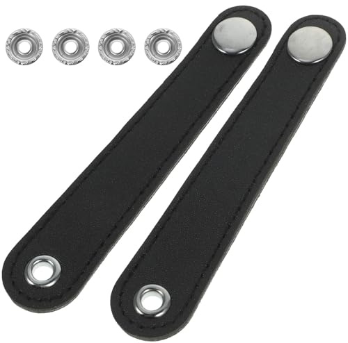 VINTORKY Universal Leather Accordion Bellows Strap, Double-layer Bellows Buckle Belt with 10.4cm Center Distance, Accordion Parts Accessory for Instrument Fixation and Repair