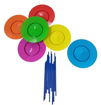 KIXZSAZ Platos giratorios para malabarismo, Accesorios de Rendimiento excepcionales Que mejoran Las Habilidades y la diversión para niños y Adultos, Actividades al Aire Libre,