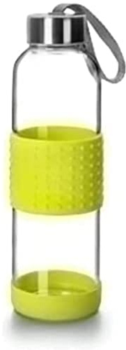 IBILI Borraccia in vetro sky 500 ml verde, in borosilicato, riutilizzabile, protezione antiurto