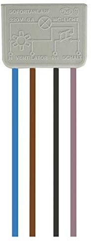 Nachlaufrelais mit und ohne Anlaufverzögerung, Nachlaufzeit 1-11 Minuten automatisch (nicht manuell einstellbar)