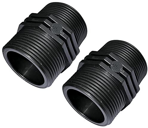 AERZETIX - C51981 - Lot de 2 - Mamelon égal à raccord fileté en plastique - double filetage mâle/mâle - 1 1/2x1 1/2'' - PN6 bars - Raccords à compression connexion à visser