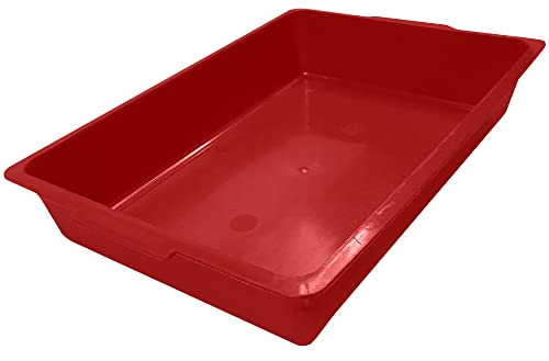 Plastic Kitten Litter Tray Box Pencil Draw Mouse Hamster Bird Cage Base Bottom School Draw Tray Small Cat Litter Seed Tray Small Pet Loo Plastic Storage Box - 36cm - Red