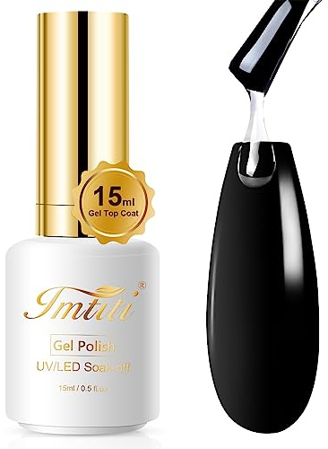 Imtiti No Wipe Gel Top Coat - High Shine, Long Lasting & Chip Resistant Clear Gel Nail Polish (0.54Fl.oz)​