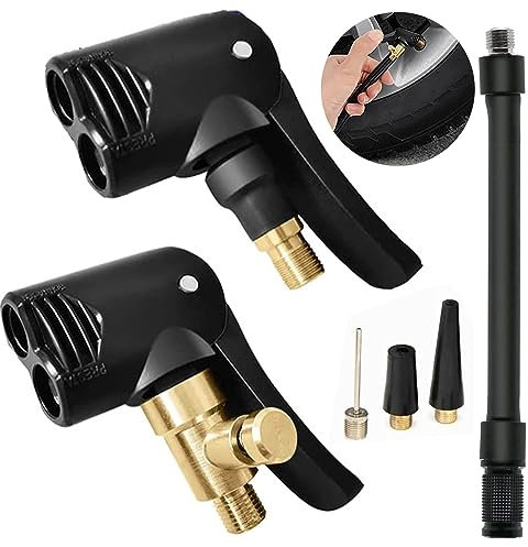 2 Stück Autoventil Hebelstecker 8mm, Auto Reifen Air Chuck, Französisches Ventil Adapter, Messing, Auto Luftpumpen Gewindedüse, Hebelstecker Reifenfüller, Für Auto, Fahrrad, Motorrad(Schwarz)
