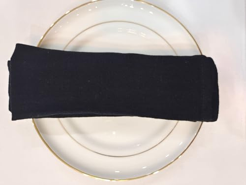 12 stycken tygservetter linneservetter, mjuk bekväm bomull och linneservetter tyg 43 cm x 43 cm återanvändbara linneservetter för familjemiddagar bröllop cocktail kök – svart