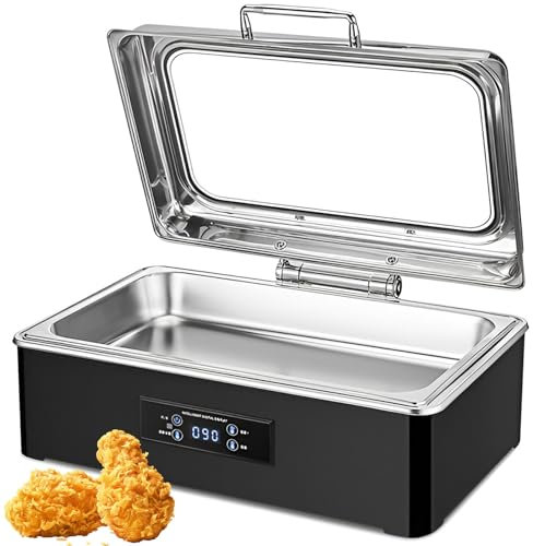 QUTBAG Réchaud électrique 500 W, 35~90 °C réglable en Acier Inoxydable, Chauffe-Aliments, poêle de Cuisine Commerciale, pour Restaurant, Restauration, fêtes, banquets 9L Single Grid