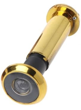 Spioncino digitale grandangolare per porta d'ingresso, in acciaio inox, spioncino a 200 gradi, con copertura rotante resistente per la privacy (oro, 1 pezzo)