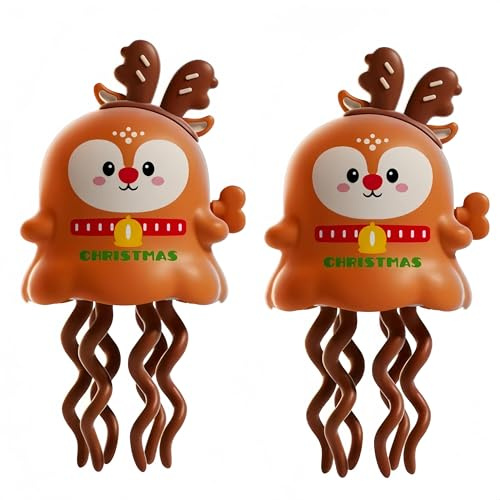 Wind-Up Toys 2 Pack Reindeer, Dual Play Modes, Dancing & Sliding Car, Summer Fun, Birthday Party Favor, Parent-Child Interactive Gift, Educational & Brain-Boosting Toy for Kids 3+ (2 Pack Reindeer)
