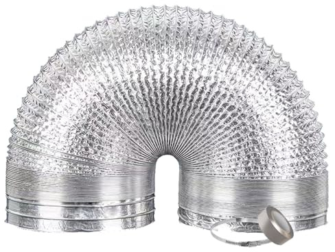 Flexible Aluminum Ducting for Dryer Vent Silver Multiple Sizes 2 Layer(2m 110mm)