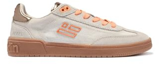 D.Franklin Zapatillas de Mujer Modelo Rebel Mesh Blanco Roto con Detalles en Naranja - Zapatillas de Vestir para Mujer - Moda Casual - Talla (39)