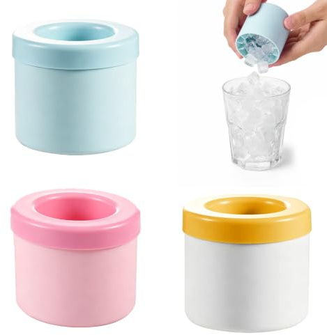 3PCS Stampi per Cubetti di Ghiaccio in Silicone, con coperchio Rimovibile