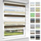 OUBO Doppelrollo Klemmfix ohne Bohren Duo Rollos für Fenster & Türen (Weiß-beige-braun, 95cm x 150cm), Klemmrollo Seitenzugrollo Sicht und Sonnenschutz, Lichtdurchlässig und Verdunkelnd.
