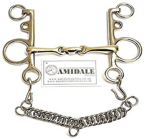Amidale MOUTH PELHAM, DOUBLE JOINTED, LOZENGE, COPPER MIX, BIT AVAILABLE IN 5 SIZES (5.00)