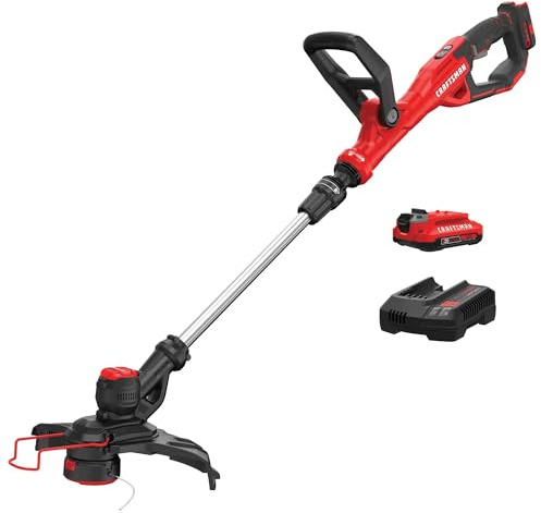 CRAFTSMAN V20 Weed Wacker Cordless String Trimmer and Edger, Weed Eater Includes 2.0 Ah Battery and Charger, Lightweight, Extended Runtime, 2 Speed (CMCST900D1)