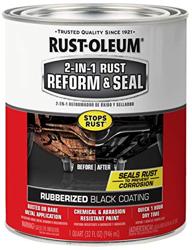 Rust-Oleum 344763 Automotive 2-in-1 Rust Reform & Seal, Quart, Black