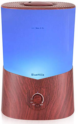 BlueHills Premium 3000 ML XL Essential Oil Diffuser Humidifier 3L Dark Wood