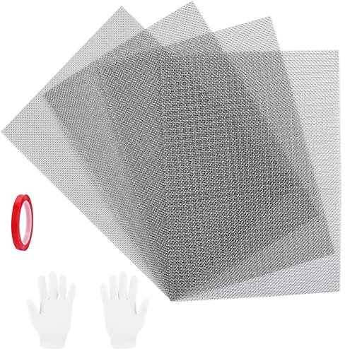 4 Stück Drahtgitter Feinmaschig 20 Mesh, 304 Edelstahl Drahtgeflecht, Drahtgewebe Edelstahlgewebe, Wire Mesh Sheet, Edelstahl Gitter für Mäusegitter, Wühlmausgitter, Lüftungsgitter