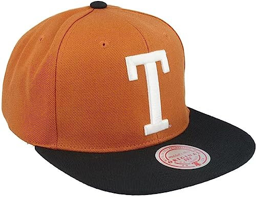 Mitchell & Ness Texas Longhorns Team 2 Tone Vintage T Logo Snapback Adjustable Hat Cap - Burnt Orange, Burnt Orange, One Size, Verbrannt Orange, Einheitsgr��e