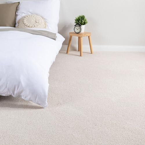 Steffensmeier Teppichboden Capri Meterware | Auslegware für Kinderzimmer Wohnzimmer Schlafzimmer | Creme, Größe: 100x100 cm