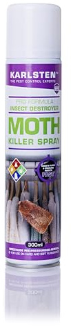 Karlsten Moth Killer Aerosol – High Strength Clothes & Carpet Moth Treatment – Rapid Elimination for Wardrobes, Drawers & Fabrics – Effective Fabric Pest Control – 300ML