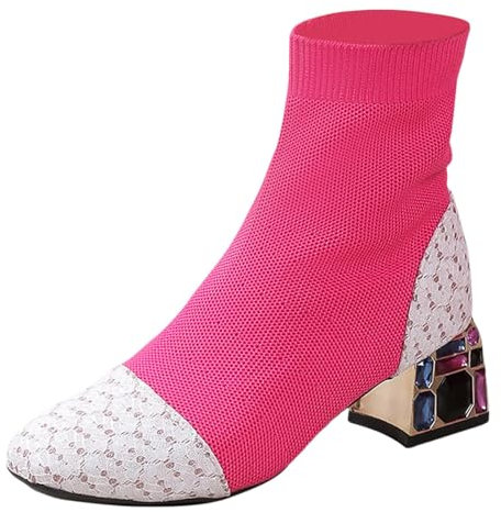 Stivali con Zeppa Stivali Donna Alti Fino al Ginocchio di Jeans Anfibi Estivi Stivali di Gomma Donna Bassi Stivali Gomma Donna Pioggia Stivali Donna Tacco Alto Stivaletti Texani