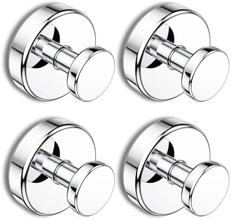 Betadistor Hand Towel Holder Wall Mounted - Self Adhensive Towel Hooks 4 Set/Bathroom Suction Hooks Polished Finish 16-0403