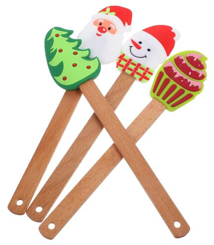 Garneck 4 Piezas Espátula Para Crema Molde Para Pasteles Espátulas Navideñas Cajas Para Cupcakes Plato Giratorio Para Decoración De Pasteles Máquina Para Hacer Cake Pops Espátula Para