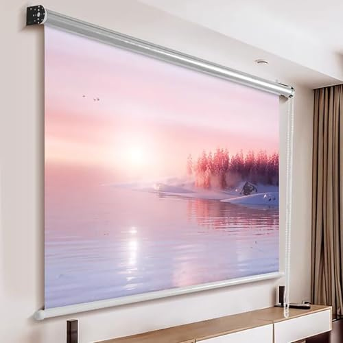 Schermo di proiezione manuale a scorrimento, 4K HD, panno anti-luce, per casa e ufficio, comode tende a rullo da parete per camera da letto e uso esterno, design facile da tirare a mano