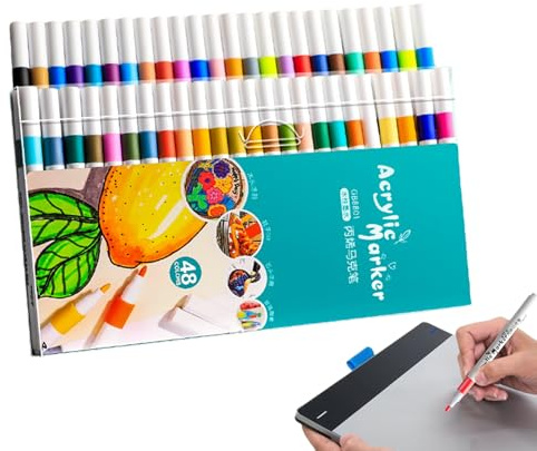 Double Tip Art Markers - Fine Tip Brush Markers, Quick Dry Waterproof Pens, High Qualities Secure Reliable Vibrant Colors | Long Lasting All Purpose Drawing Pens For Sketching Projects