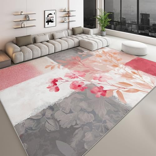 Generico Tappeto lavabile in lavatrice 160 x 230 cm, tappeto antiscivolo e antipelo pizzo patchwork pois fiore - corridore morbido elegante vintage per soggiorno camera da letto sala da pranzo cucina