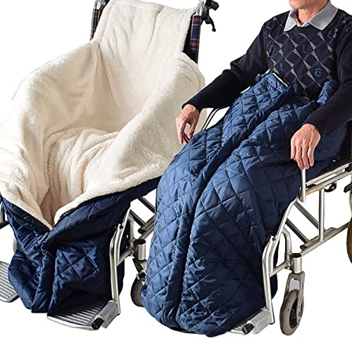 EUQKKWLOY Winter Wheelchair Blanket, Fleece-Lined Wheelchair Cosy Cover Waterproof Rain Cover for Wheelchair User Adult Size