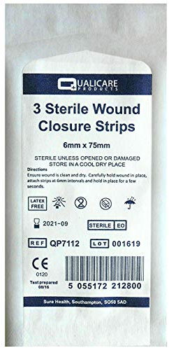 Qualicare Wound Closure Strips 6mm x 75mm (Box of 50 Pouches - 3 Strips per Pouch)