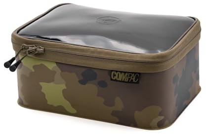 Korda Compac Kamo 220, 220 Size, EVA Material, Waterproof Zipped Pouches, Clear Plastic Lid for Tackle Storage